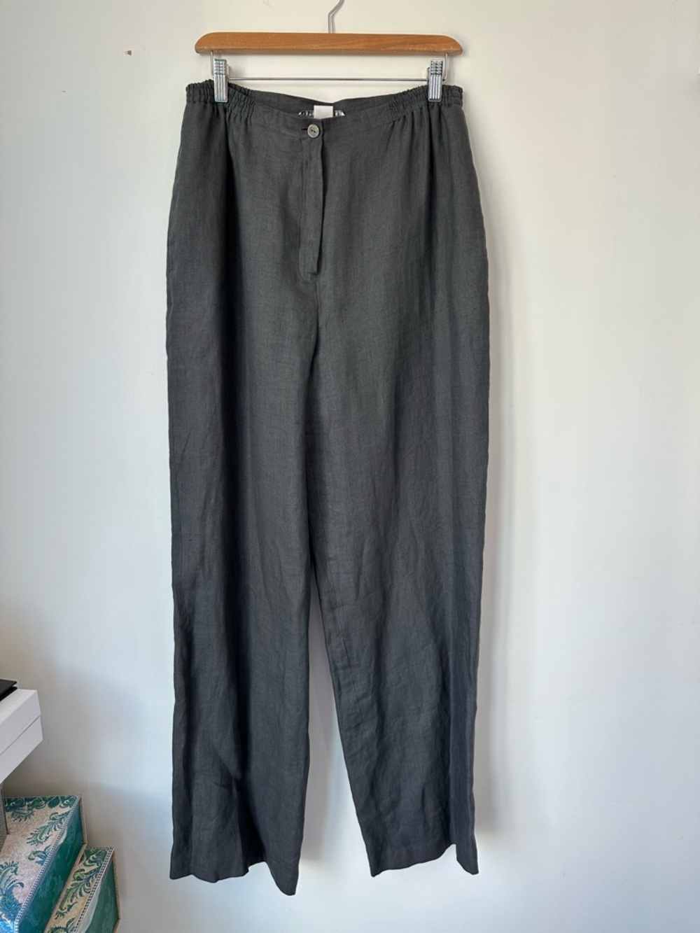 Vintage 100% Linen Peter Nygard Dark Gray Relaxed Pants